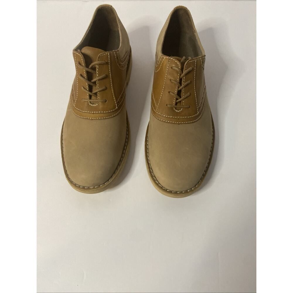 Original Penguin Tan Leather Sued Oxford Shoes Men's Sz 9.5 Quality Dress